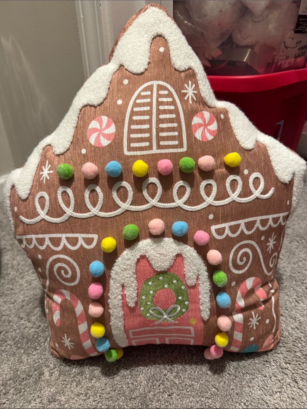 Cupcakes and cashmere Gingerbread House Decorative Pillow